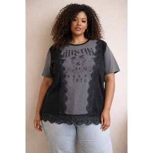 Blue Velvet Austin Texas 1976 Graphic Lace T Shirt Women's
